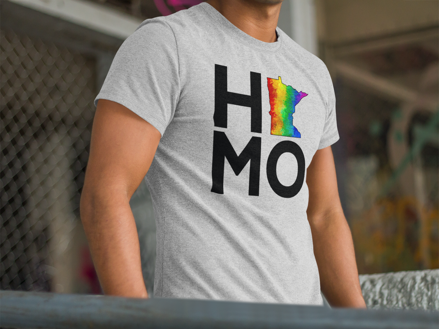 HOMO Minnesota Pride Tee – Bold Identity, Local Love 🏳️‍🌈🧡💜