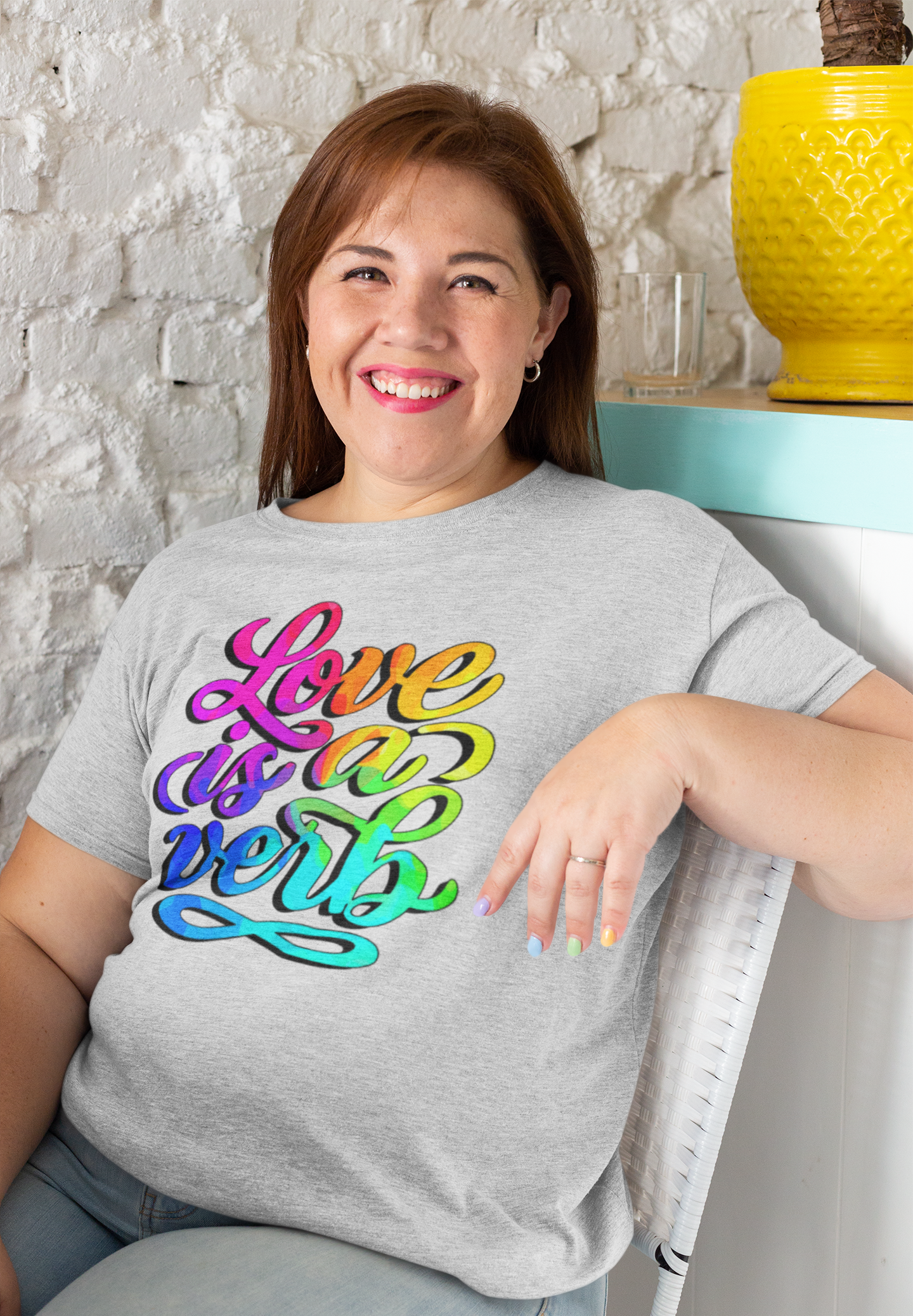Love Is a Verb – Retro Psychedelic Pride Tee