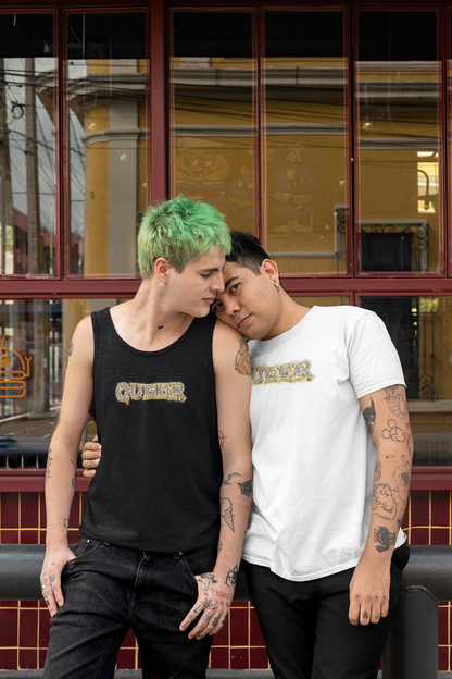 Queer T-shirt or Tank with Sparkle Graphic