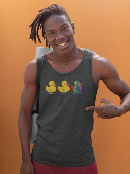 Duck, Duck, Gay Duck LGBTQ Pride T-Shirt – Fun & Playful