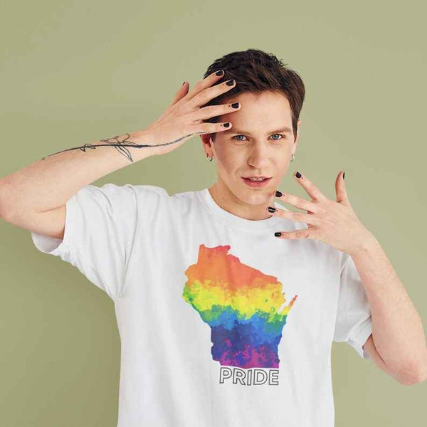 Wisconsin State Rainbow Pride Tee - Celebrate Love for Your State and Yourself