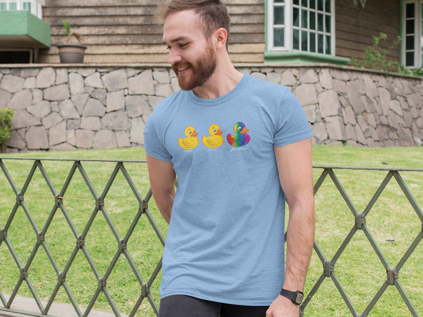 Duck, Duck, Gay Duck LGBTQ Pride T-Shirt – Fun & Playful
