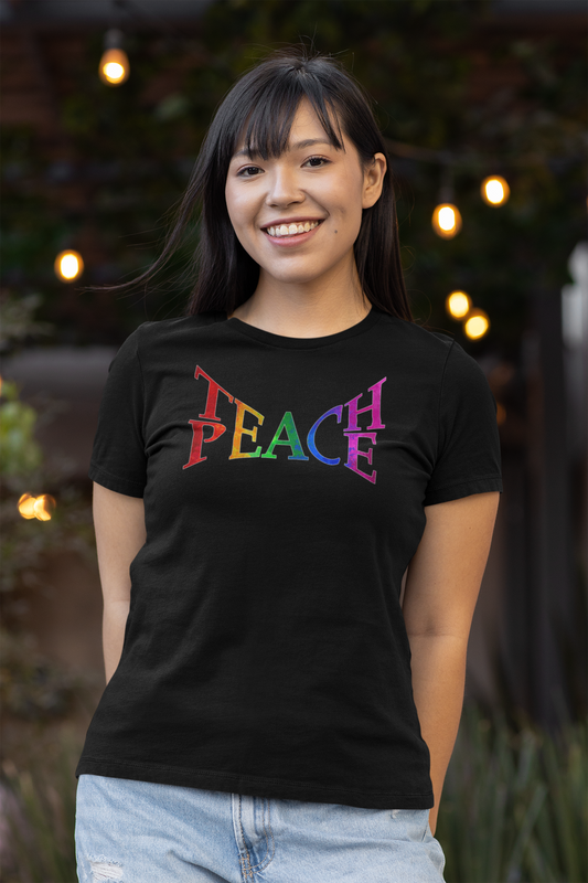 Teach Peace Rainbow Pride T-Shirt LGBTQ+ Equality Shirt Love & Unity