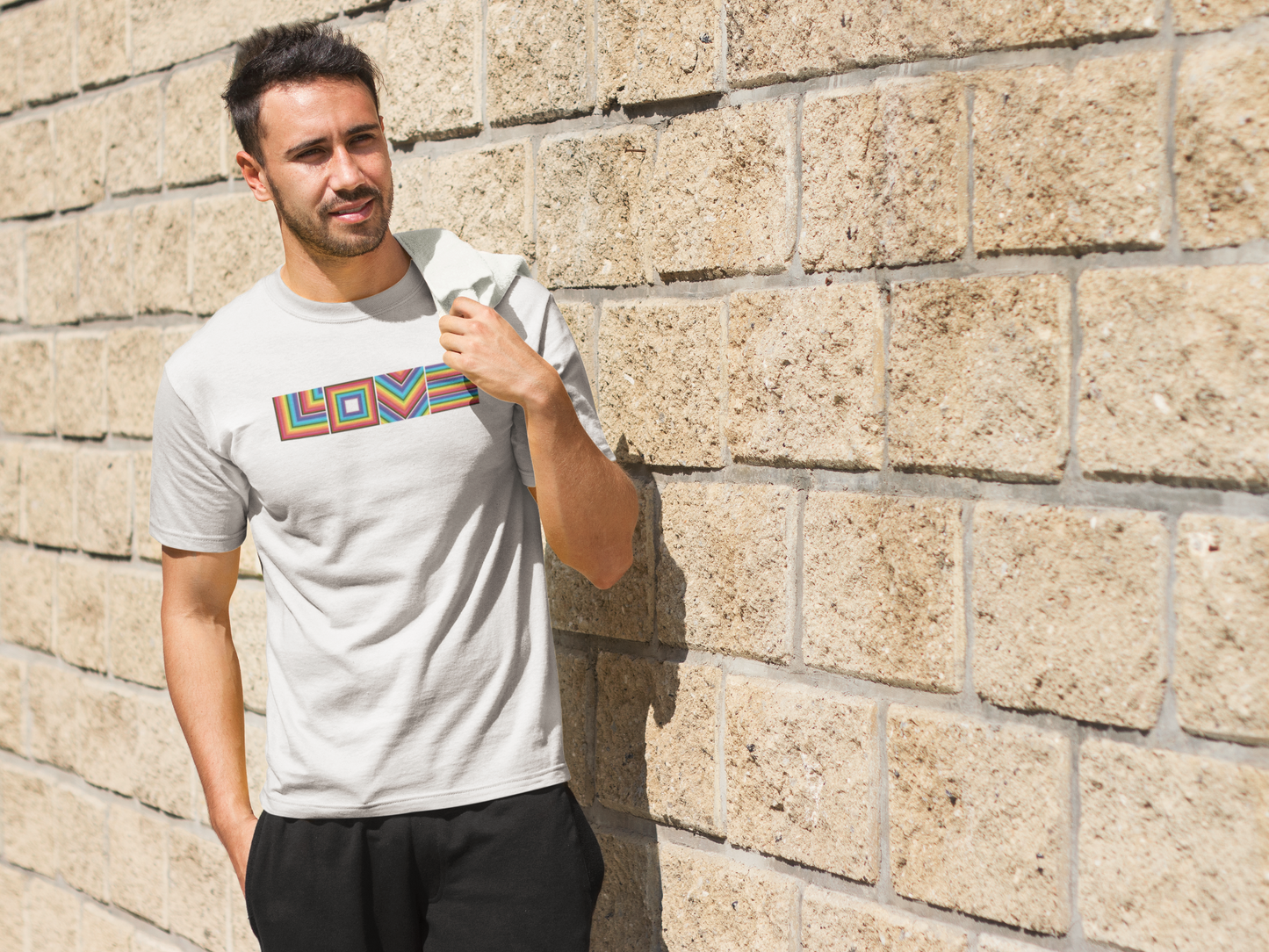 Geometric Rainbow LOVE T-Shirt – Bold, Beautiful, and Inclusive