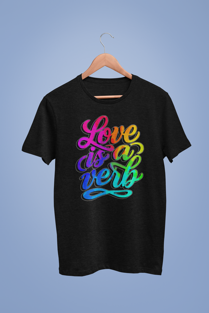 Love Is a Verb – Retro Psychedelic Pride Tee