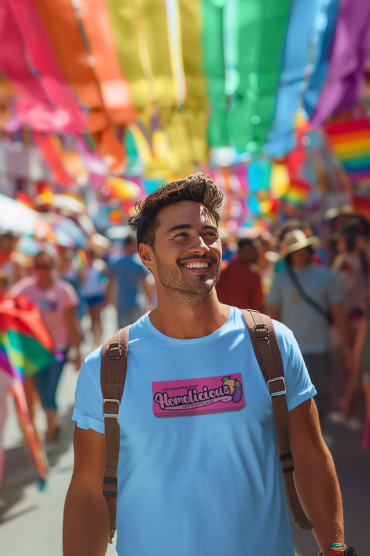 Homolicious Neon Blue T-Shirt – Bubblicious-Inspired Pride Tee