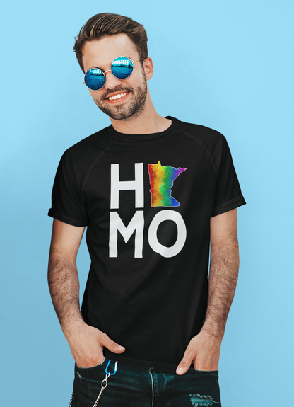 HOMO Minnesota Pride Tee – Bold Identity, Local Love 🏳️‍🌈🧡💜