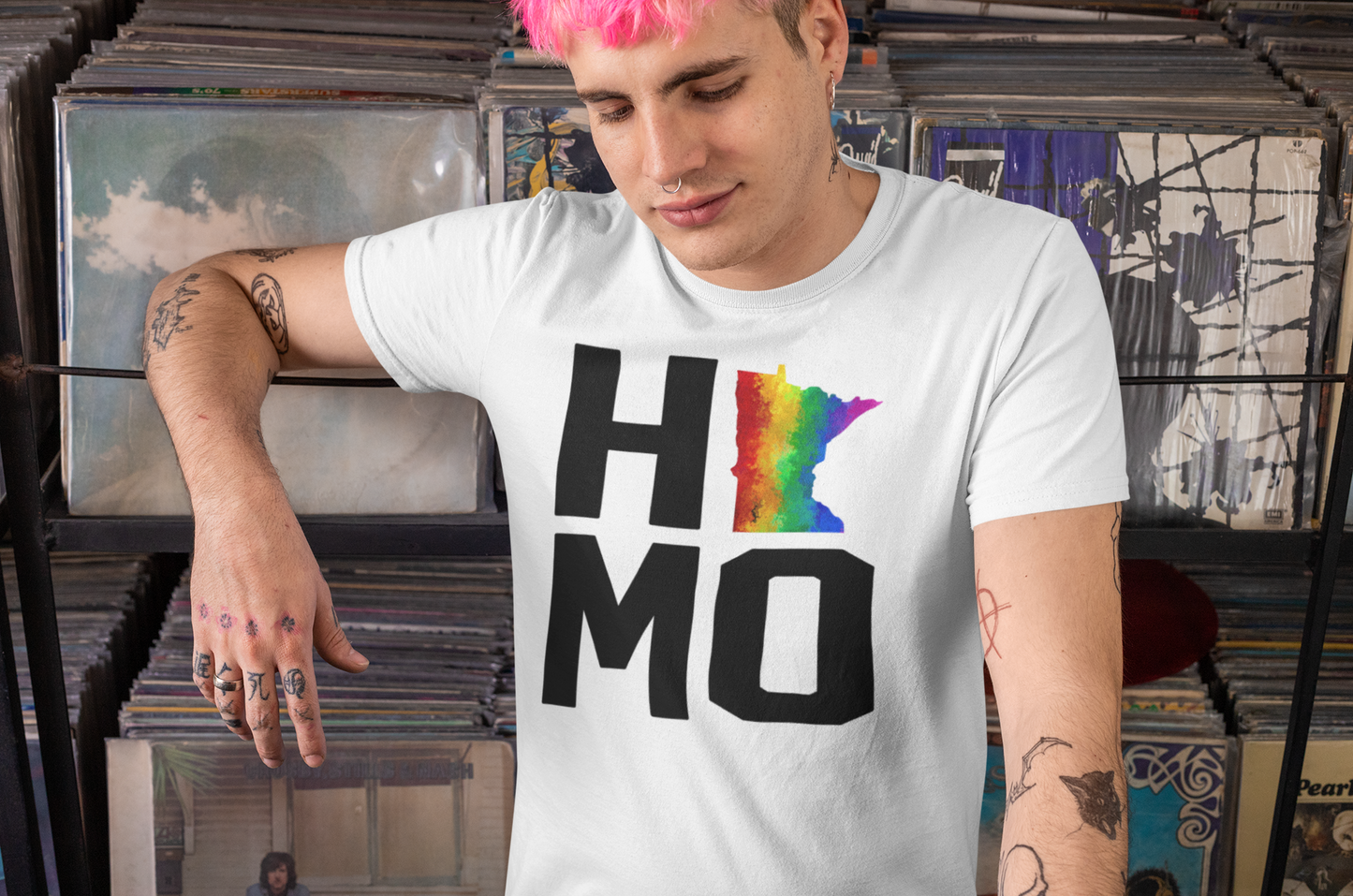 HOMO Minnesota Pride Tee – Bold Identity, Local Love 🏳️‍🌈🧡💜