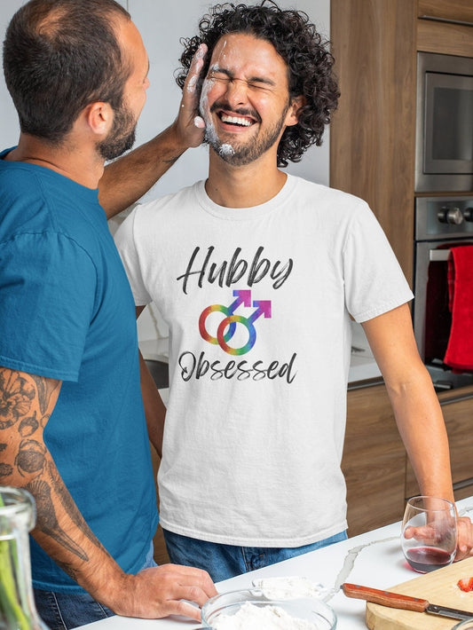 Hubby Obsessed Gay T-Shirt, Husband Shirt, Queer, Pride, Gay Pride, Gay, Husband, LGBTQ, Pride Month, gay marriage, Shirts for Pride, Hubby
